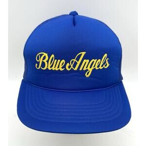 Vintage Blue Angels Snapback Young An Blue & Yellow Adjustable